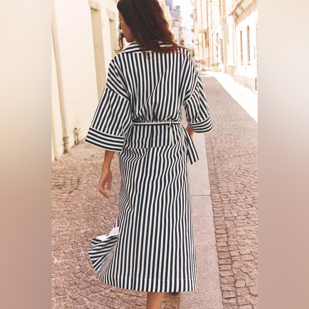 Zara Navy and White Striped Dress! - Picture 3 of 6